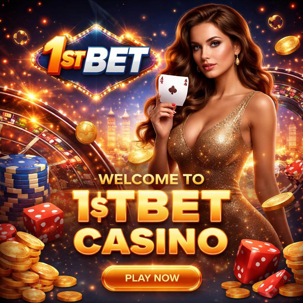 1stbet casino homepage showing popular slots card games and immersive betting atmosphere